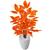 Croton Outono Planta Artificial com Vaso Decoração 3D Branco