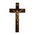 Crucifixo Cruz De Porta Ou De Mão Madeira Pequeno Clássica Tradicional Cruz De Parede Com Cristo 15,5cm  Marrom