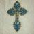 Crucifixo de MDF com EVA Azul Escuro