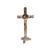 Crucifixo Em Metal Para Parede E Mesa Resinado 20cm Estilizado com Pedestal Cruz Moderna Decoração de Balcão para Altar  Bronze