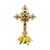 Crucifixo Em Metal Para Parede E Mesa Resinado com Pedestal 17cm Cruz Moderna de Metal para Altar Sala Quarto Presente  Dourado