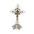 Crucifixo Em Metal Para Parede E Mesa Resinado com Pedestal 17cm Cruz Moderna de Metal para Altar Sala Quarto Presente  Prata