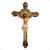 Crucifixo em resina 20cm para parede com medalha são bento MARRON