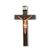 Cruz De Madeira Crucifixo De Parede Tradicional 28cm MDF Pequena Com Cristo de Mão Rústica Presente Tumulo Sepultura  Marrom