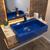 Cuba de Semi-Encaixe P/Banheiro XRT550 Retangular Colorida Azul-escuro