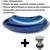 Cuba de vidro temperado abaulada 45cm + válvula inteligente click inox inclusa p/ banheiros e lavabos - acabamento brilhante AZUL MARINE