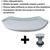 Cuba de vidro temperado abaulada 45cm + válvula inteligente click inox inclusa p/ banheiros e lavabos - acabamento brilhante BRANCA