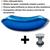 Cuba de vidro temperado abaulada 45cm + válvula inteligente click inox inclusa p/ banheiros e lavabos - acabamento brilhante AZUL MATISSE