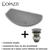 Cuba de vidro temperado chanfrada 47cm + valvula inteligente click para banheiros e lavabos - cor fosca premium Cinza Matte