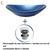 Cuba oval de vidro temperado 47cm + válvula inteligente click inox p/ banheiros e lavabos - acabamento brilhante AZUL MARINE
