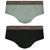 Cueca algodão slip lupo kit 2 peças preta adulto cotton Preto, Chumbo