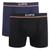 Cueca boxer lupo microfibra kit com 2 unidades sem costura Preto, Azul