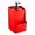 Dispenser 500ml  De Plástico Porta Detergente E Esponja Slim Vermelho 8886