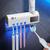 Dispenser Automático Creme Dental Suporte Escovas Banheiro Aplicador Porta Pasta Dente Parede Banheiro UV Esterilizadora Branco