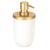 Dispenser porta sabonete liquido 500ml banheiro reservatorio detergente saboneteira pratico elegante multiuso BRANCO COM DOURADO FOSCO