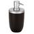 Dispenser porta sabonete liquido 500ml banheiro reservatorio detergente saboneteira pratico elegante multiuso PRETO COM CROMO FOSCO