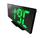 Display relógio de led espelho calendario alarme 5v USB mesa-traseira preta Verde