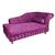 Divã Chesterfield 165 cm Capitonado com Strass Suede D'Rossi Pink