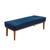 Divã Recamier Banco Base Madeira para Quarto Gênova 140cm Suede S04 - D'Rossi Azul Marinho