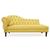 Divã Recamier Namoradeira Larissa 185cm com Capitonê - Direita Suede - Renascer Decor Amarelo