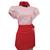 Dolma Feminina Gabardine Rosa Confeiteira Chef de Cozinha Avental e Faixa Confeiteira Uniforme Rosa Avental Vermelho