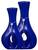 Dupla De Vasos De Cerâmica Decoração - Enfeite Para Sala Quarto Mesa Rack Aparador azul