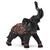 Elefante Da Sorte Indiano Enfeite Sabedoria Escultura Resina Preto (corpo) e Bronze (Roupa)