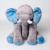  Elefante de pelúcia almofada bebê 60cm antialérgico Cinza c, Azul
