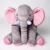  Elefante de pelúcia almofada bebê 60cm antialérgico Cinza c, Rosa