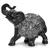 Elefante Enfeite Sabedoria Indiano Escultura De Resina 19cm Preto (Corpo) e Prata (Roupa)