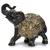 Elefante Enfeite Sabedoria Indiano Escultura De Resina 19cm Preto (Corpo) e Dourado (Roupa)