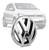 Emblema Adesivo Alto Relevo Grade Frontal Vw Fox Spacefox Crossfox 2010 a 2014 CROMADO