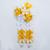Enfeite de Flor p/ Cabelo - Kanzashi. Modelo Hortênsia. Amarelo c, Branco