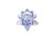 Enfeite Decoração de Cristal Vidro Flor de Lotus Para Sala Quarto Cristaleira Pequeno 8CM Azul