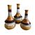 Enfeite Kit Decorativo Sala Cerâmica Trio de Vasos - Torre Cobre