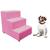 Escada Escadinha Pet Cachorro 3 Degraus Rampa Suede Dog Rosa