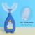 Escova de dente infantil formato u 360 graus - Vendemos em Atacado Pinguim azul
