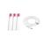 Escova de dentes elétrica temporizador adulto 3 modos carregador usb recarregável 3 cabeça rosa, 1 cabo