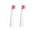 Escova de dentes elétrica temporizador adulto 3 modos carregador usb recarregável 2 cabeça rosa