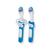 Escova mam de dentes infantil para bebes macia cabo ergonomico embalagem dupla Azul 6, Meses