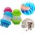 Escova Massageadora e Banho de Animais C/ Dispenser de Shampoo Azul