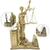 Escultua Decorativa Estátua Dama Justiça Direito Enfeite Mesa Escritório Porta Caneta Cartão Visitas Dourado Escuro