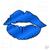 Escultura de Parede Decorativo Makeup Boca Mdf 6mm 60x41cm Azul