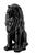 Escultura Estátua Decorativa Leão Sentado 108cm Preto Fosco