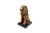 Escultura Estátua Leão Sentado Com Base Luxo Decoração 30 cm Dourado Envelhecido