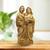 Escultura Sagrada Familia Acabamento Fino Em Gesso 20cm  Dourada