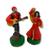 Esculturas Casal Ciganos em Resina 10 cm - Selecione a Cor Vermelho