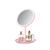 Espelho Articulado Com Led Maquiagem Mesa Circular Usb Rosa