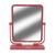 Espelho de Mesa Dupla Face Moldura para Maquiagem Giratório Quadrado Rosa