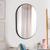 Espelho Decorativo Oval Londres 80x50cm Diversas Cores Banheiro Quarto Sala Preto